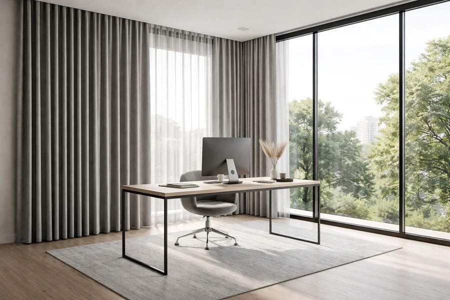 wave curtain in office