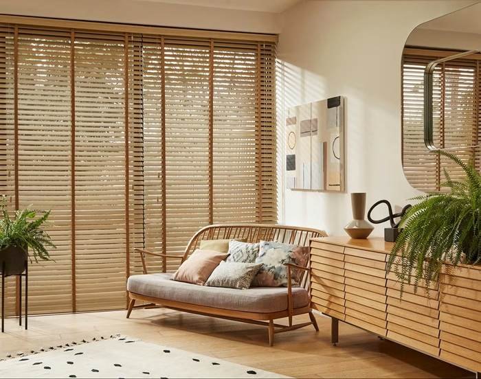 wood-venetians house-beautiful natural-bamboo honey
