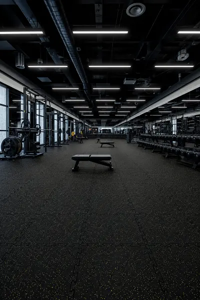 Industrial urban gym interior perspective